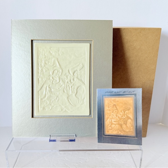 Belleek Ireland Parian China Lithophane “Lovers at Table” Courting Couple - Picture 4 of 12